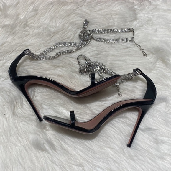 New Amina Muaddi Giorgia Crystal ankle wrap sandal size‎ 38EU - Picture 8 of 15